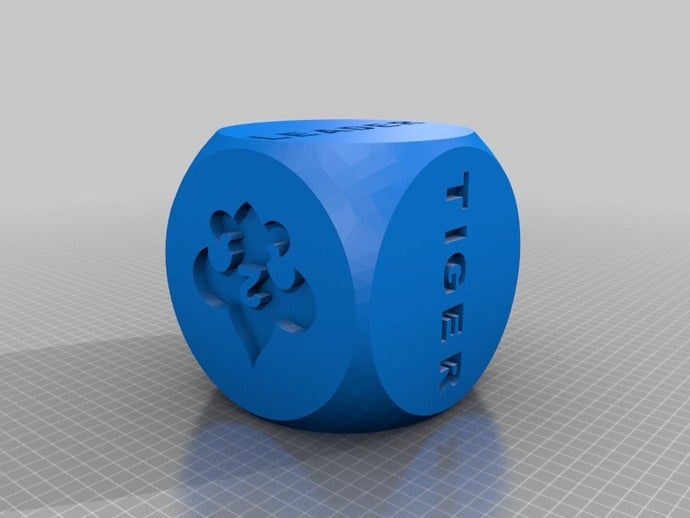 cub scout chance cube version 2 dice 3d print scouts 3D print model - Mito3D