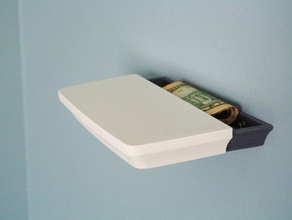 segreto scaffale arredamento nascondere soldi stash muro montaggio a parete 3d print model - Mito3D