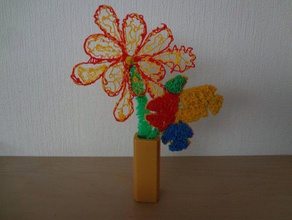 di base vaso fantasia fiori 2d arte 3d print model - Mito3D
