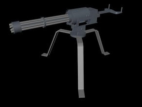 a metralhadora giratória de réplica robótica matching 3d print model - Mito3D