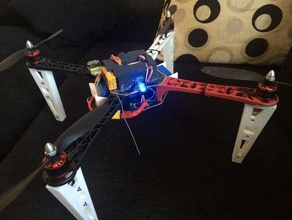 dji f450 quadcopter battery holder inside led gopro legs robotics fr hobbyking lip lipo 3d print model - Mito3D