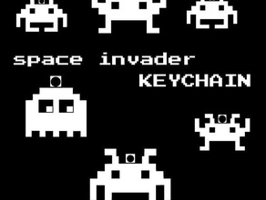 8-bit space invader keychain keychains kids keyring 3d print model - Mito3D