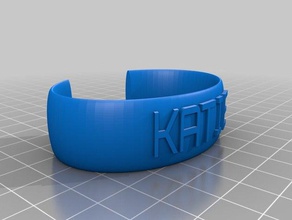 katies customised ellipse message band bracelets customized 3d print model - Mito3D