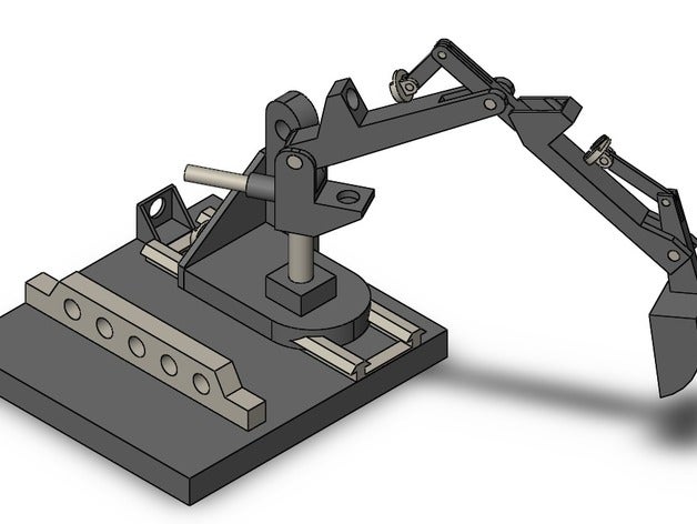 bras hydraulique seau pièce jointe l'ingénierie de la grue digger seringue 3D print model - Mito3D