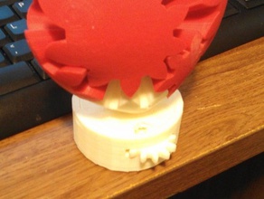 thumb driven heart gear box interactive art gears powered 3d print model - Mito3D