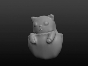 poche chats sculptures 3d print model - Mito3D