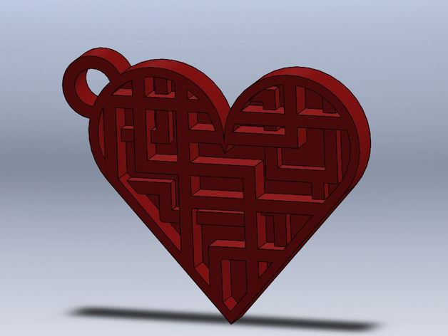 coração chaveiro chaveiros 3d artística quebra-cabeça dia dos namorados 3D print model - Mito3D