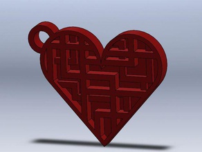 kalp Anahtarlık 3d sanatsal bulmaca Sevgililer 3d print model - Mito3D