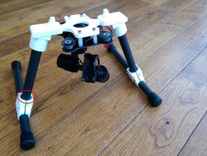 sky-hero landing t-nut adapter 15 mm tube legs rc vehicles 3d print model - Mito3D