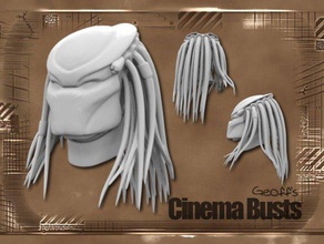 predator bust hair 35mb sculptures alien challenge cinema detailed hi-res movie scuplture 3d print model - Mito3D