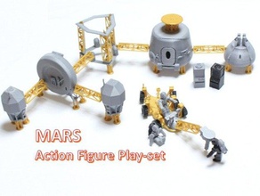astronaut action figure play set alien invasion mars playsets figures makerbotmars rover space toys 3d print model - Mito3D