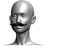mustache monocle props glasses 3d print model - Mito3D