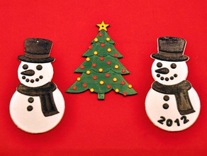 snowman christmas tree ornaments decor 3d print model - Mito3D