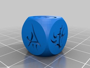 ward die 3d printing dice rune runescape toy 3d print model - Mito3D
