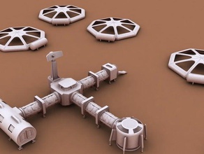 plegable base marciana de los edificios estructuras makerbotmars modular espacio 3d print model - Mito3D