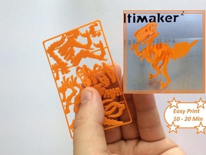 velociraptor business card puzzles 3d puzzle blah snapout 3d print model - Mito3D