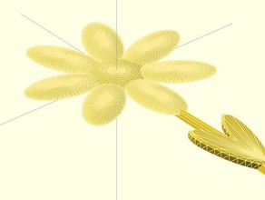 paramétrique fleur v2 auto-aléatoire openscad art de la coque labomedia linéaire extrusion minkowski 3d print model - Mito3D
