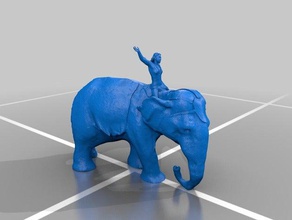 tören fil binici hayvanlar sirk ac sanatçı 3d print model - Mito3D
