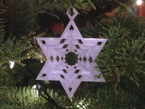 snowflake star david tree ornament sculptures christmas hanukah makerbotornaments 3d print model - Mito3D