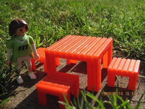 impresso brinquedo tabela de fezes jogo os acessórios cadeira playmobil 3d print model - Mito3D