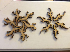lizard flakes decor lasercut snowflake 3d print model - Mito3D
