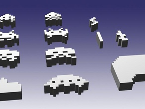 invasori v2 altri classico basetta video gioco vintage 8 bit 8bit spazio space invaders di un mese giochi videogame videogiochi 3d print model - Mito3D