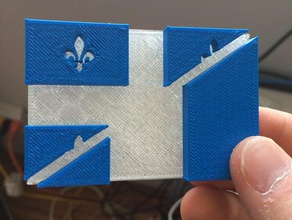 el francés de quebec bandera drapeau troadey inc signos logotipos áfrica canadá país fleg frapeau haití lenguaje provincia qub hablado 3d print model - Mito3D