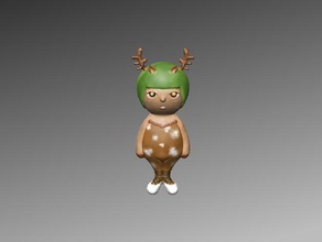 geyik kız heykeller boynuzları dol 3d print model - Mito3D
