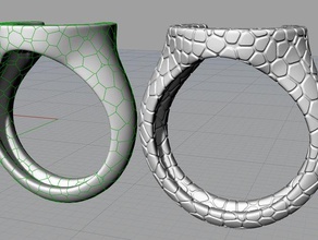 voronoi ferradura anel jóias 3d print model - Mito3D