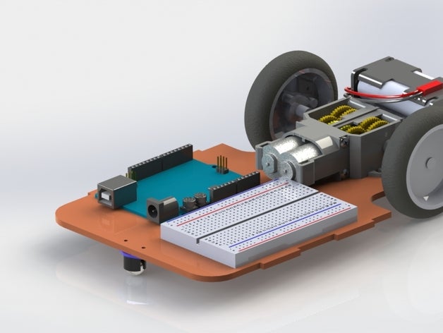 laser cut carduino chassis engineering arduino bluetooth car electro robot 3D print model - Mito3D