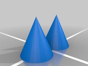 two cones unique performance test 3d printing tests calibration cone conic conics objects simple 3d print model - Mito3D