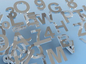 lettere, numeri, simboli oh my100mm alto arial grassetto altri tipo di carattere solidworks 3d print model - Mito3D