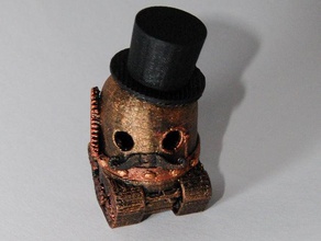 pacman ghost steampunk version toys games brass colorized copper hat 3d print model - Mito3D