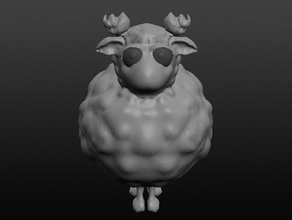 lovely sheep sculptures team black 3d print model - Mito3D