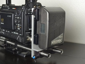 15mm rail mounted anton bauer battery bracket camera 3d print model - Mito3D
