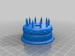 birthday cake candle holder household supplies 3d print model - Mito3D