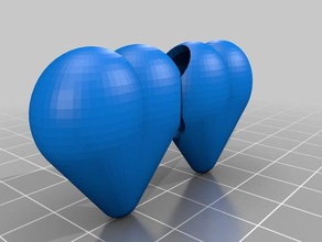 hearts trinket interactive 3d openscad parametric 3d print model - Mito3D