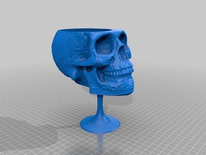 skull wine glass scans replicas digitizer remix 3d print model - Mito3D