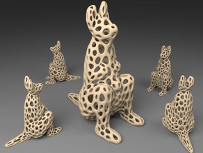 kangourou de voronoi style les animaux 3d print model - Mito3D