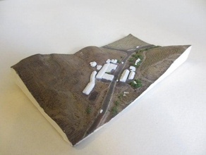 topographical overlay buildings structures 3d laser satalite topography 3d print model - Mito3D