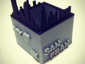sf skyline kalemlik v2 ofis kalem tutucu 3d print model - Mito3D