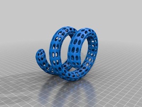 maglia a spirale offsetgrasshopper bangle gioielli 3d print model - Mito3D