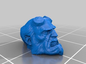 hellboy testa sculture 3d print model - Mito3D