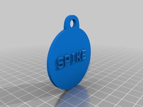 spike tag pets customized 3d print model - Mito3D