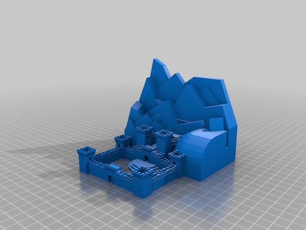 château de montagnes d'autres armée terre hache la fantaisie forteresse kasteel médiévale minecraft tour mur 3D print model - Mito3D