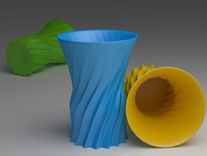 curved flower vase decor 3d print model - Mito3D