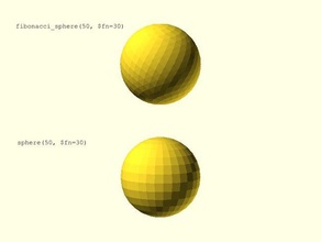 fibonacci esfera mais suave openscad matemática 3d print model - Mito3D