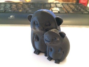 cuddling hedgehogs animals cute easy print pixelmatter 3d print model - Mito3D