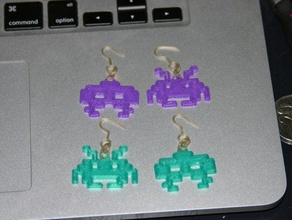 space invader earrings jewelry 3d print model - Mito3D