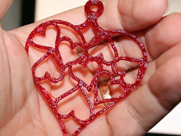 coeur pendentif en forme de mk 2 bijoux 3D print model - Mito3D